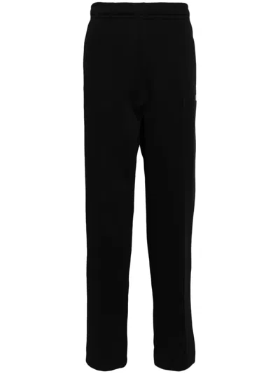 Lacoste Crocodile-appliqué Track Pants In Black