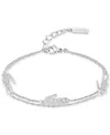 Lacoste Crocodile Charm Chain Bracelet In Silver