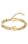 Lacoste Women's Crocodile Ip Plated Bracelet In Gold