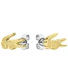 Lacoste Gold Tone Crocodile Studs In Gold