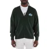 Lacoste Crocodile-emblem Wool Cardigan In Green
