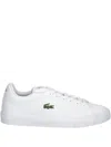 Lacoste Crocodile-embossed Leather Sneakers In White