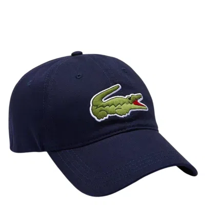 Lacoste Crocodile Embroidered Adjustable Cotton Cap, Size One Size In Blue