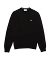 Lacoste Mens Crew Neck Fleece Sweatshirt In Black