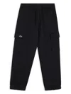 Lacoste Crocodile-embroidered Fleece Track Pants In Black