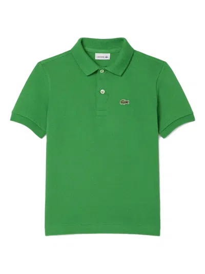 Lacoste Kids' Crocodile-embroidered Polo Shirt In Green