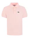 Lacoste Crocodile-embroidered Short-sleeve Polo Shirt In Pink