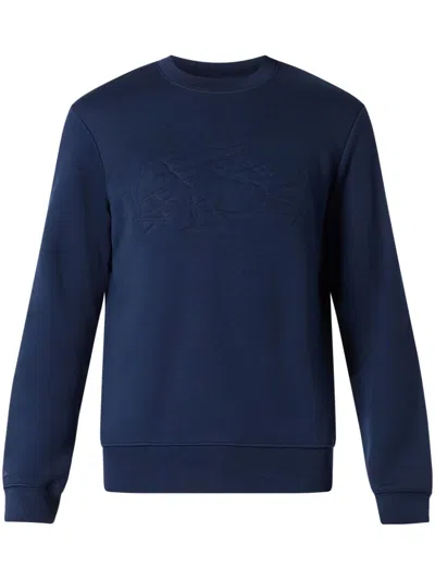 Lacoste Crocodile-embroidered Sweatshirt In Blue