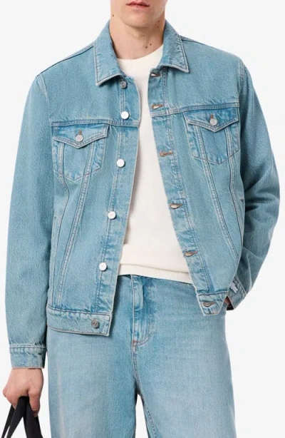 Lacoste Crocodile Logo Denim Jacket In Blue