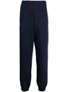 Lacoste Crocodile Logo-patch Fleece Track Pants In Blue