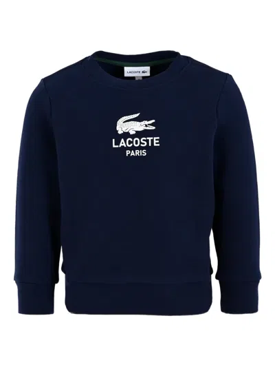 Lacoste Kids' Crocodile-logo Sweatshirt In Blue