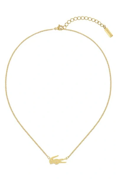 Lacoste Crocodile Necklace In Gold