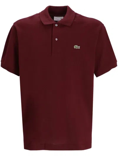 Lacoste Crocodile-patch Polo Shirt In Red