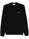 Lacoste Mens Crew Neck Fleece Sweatshirt In Black