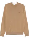 Lacoste Crocodile-patch Sweater In Brown