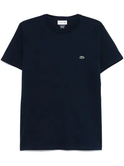 Lacoste Mens Classic Fit Cotton Jersey T-shirt In Blue