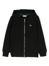Lacoste Crocodile-patch Zip-up Hoodie In Black