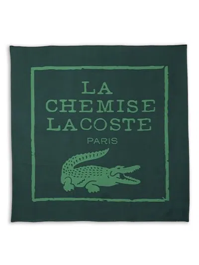 Lacoste Seidenschal Mit Krokodil-print In Green