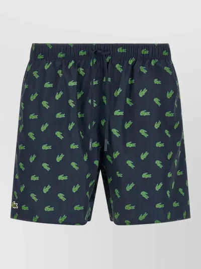 Lacoste Crocodile Print Swim Shorts Back Pocket