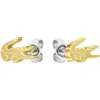 Lacoste Crocodile Stud Earrings In Gold