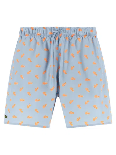 Lacoste Crocodile Swimsuit In Blue