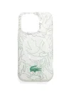 Lacoste Crocodile-pattern Iphone 15 Pro Max Case In White