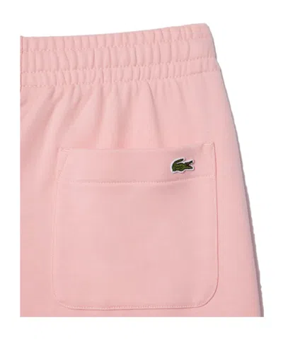 Lacoste Cuffed Knit Sweatpants In Pink