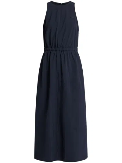 Lacoste Cut-out Midi Dress In Blue