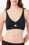 Lacoste Perforated Band Microfiber Bra In Black