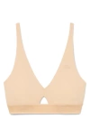 Lacoste Cutout Wireless Microfiber Bra In Brown