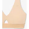 Lacoste Perforated Band Microfiber Bra In Neutral