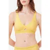 Lacoste Cutout Wireless Microfiber Bra In Yellow