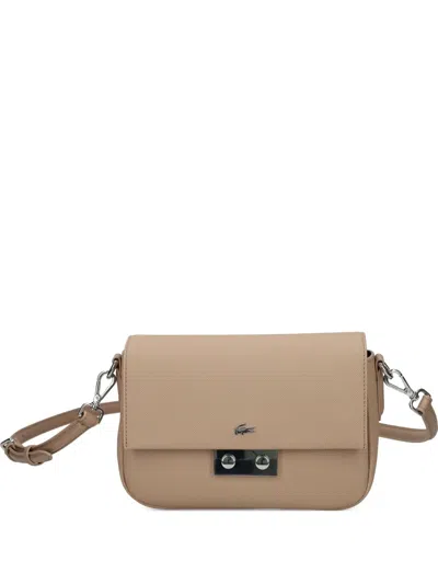 Lacoste Daily City Flap-lock Crossbody Bag In Neutral
