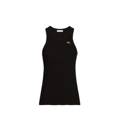 Lacoste Cotton Tank Top In Black