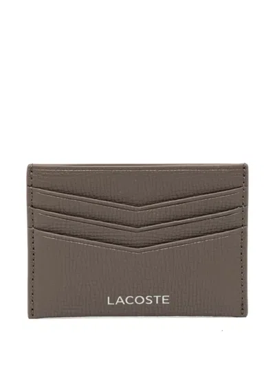 Lacoste Debossed Logo Cardholders In Gray