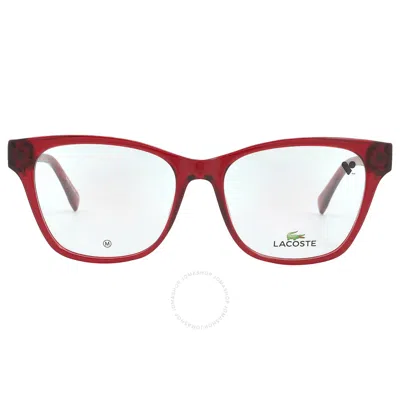 Lacoste Demo Cat Eye Ladies Eyeglasses L2920 615 54 In Burgundy