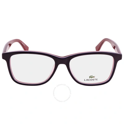 Lacoste Demo Rectangular Ladies Eyeglasses L2776 514 53 In Purple
