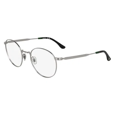 Lacoste Demo Round Unisex Eyeglasses L2308 033 51 In Metallic