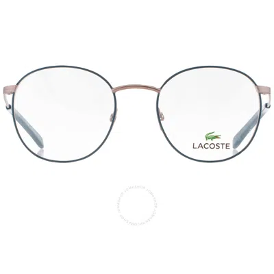 Lacoste Demo Round Unisex Eyeglasses L3108 466 45 In Gold