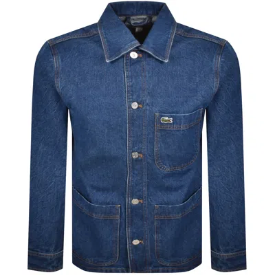 Lacoste Men's Heavy Cotton Denim Overshirt - 17 - 43 In Blue