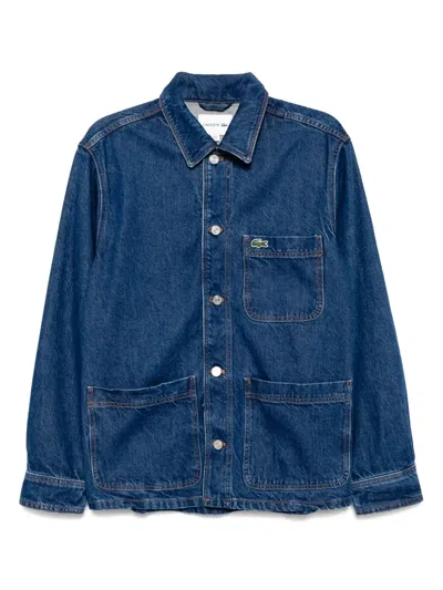 Lacoste Denim Shirt Jacket In Blau