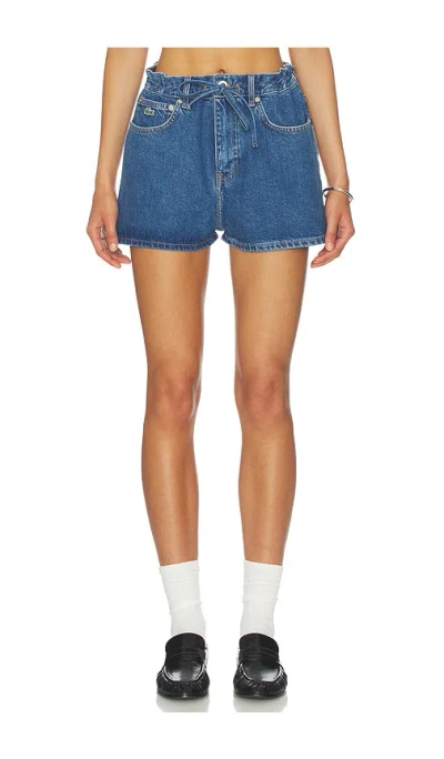 Lacoste Denim Shorts In Blue