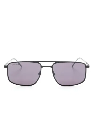 Lacoste Double-bridge Rectangle-frame Sunglasses In Schwarz
