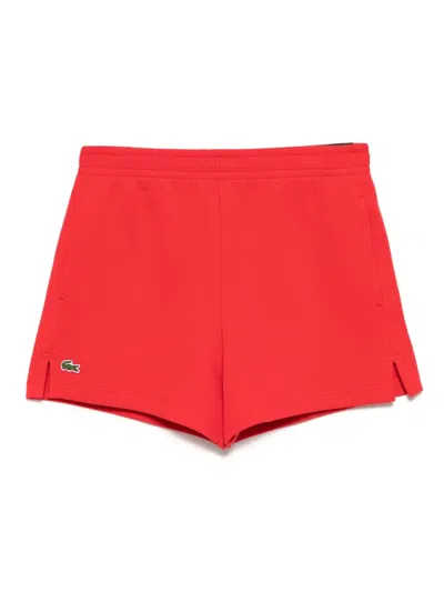 Lacoste Double Face Piqué Shorts In Red