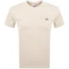 Lacoste Double Logo T Shirt Cream In Neutral