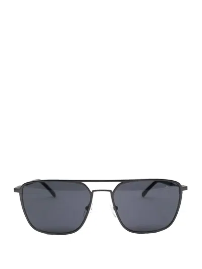 Lacoste Double-bridge Rectangle-frame Sunglasses In Gray