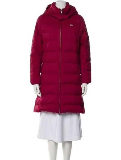 Pre-owned Lacoste Down Coat In Red