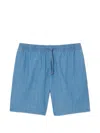 Lacoste Drawstring Elasticated-waistband Shorts In Blue