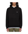 Lacoste Hoodie Jersey Long Sleeve Tee Shirt With Kangaroo Pocket In Black