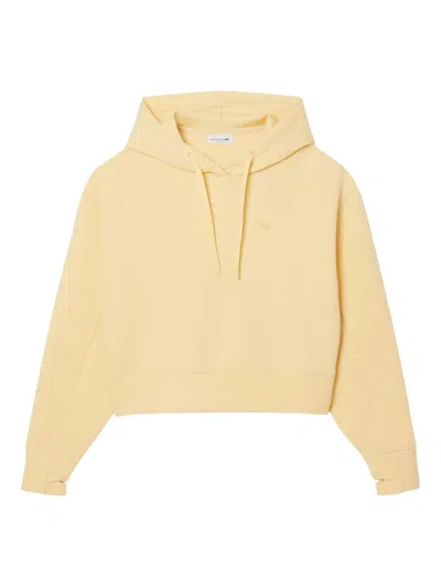 Lacoste Drawstring Hoodie In Yellow